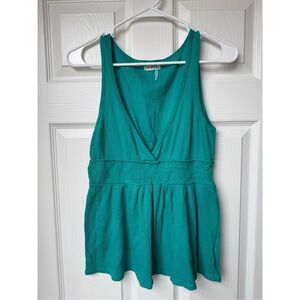 Old Navy Tank Top Y2K Women's Small Green V Neck Stretch Basic Summer